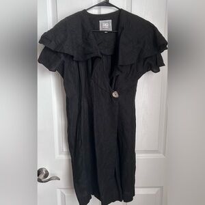 Chic Black Ruffle Midi Dress